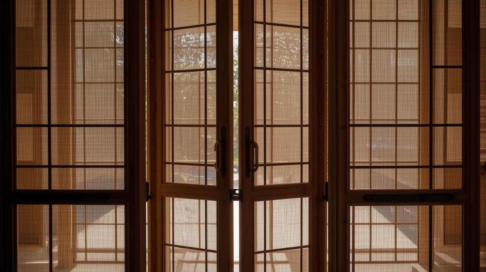 Pleated mosquito mesh door
